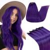 Purple Hair Extensions Bundles: Clip in Hair Extensions Real Human Hair Dark Purple 25g/5pcs and 70g/5pcs 18 Inch Full Head Colored Hair Extensions Purple Clip in Extensions view 1