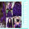 Purple Hair Extensions Bundles: Clip in Hair Extensions Real Human Hair Dark Purple 25g/5pcs and 70g/5pcs 18 Inch Full Head Colored Hair Extensions Purple Clip in Extensions view 2