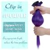 Purple Hair Extensions Bundles: Clip in Hair Extensions Real Human Hair Dark Purple 25g/5pcs and 70g/5pcs 18 Inch Full Head Colored Hair Extensions Purple Clip in Extensions view 3