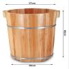 BMPAALN Solid Wood Foot Tub, Foot Baths Wood Foot Tub, Family Massage Foot Tub, Smooth and Delicate Pedicure Bucket Foot Bath Spa Bowl for Feet Stress Relief, Brown view 2