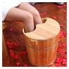 BMPAALN Solid Wood Foot Tub, Foot Baths Wood Foot Tub, Family Massage Foot Tub, Smooth and Delicate Pedicure Bucket Foot Bath Spa Bowl for Feet Stress Relief, Brown view 3