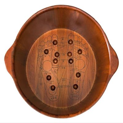 BMPAALN Solid Wood Foot Tub, Foot Baths Wood Foot Tub, Wooden Foot Basin Wooden Foot Basin,Solid Cedar Wood Foot Basin Tub Bucket for Foot Bath,Pedicure Bowl Spa Massage Wooden Foot Tub,