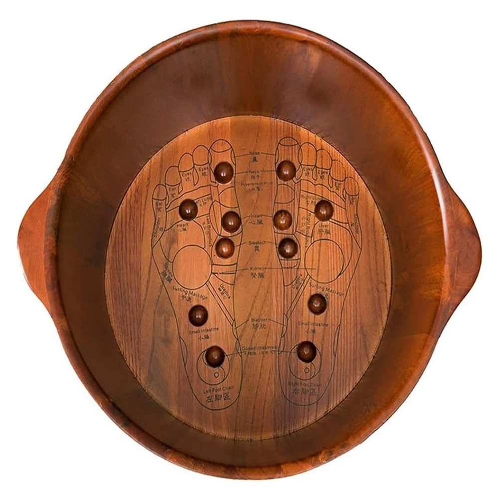 BMPAALN Solid Wood Foot Tub, Foot Baths Wood Foot Tub, Wooden Foot Basin Wooden Foot Basin,Solid Cedar Wood Foot Basin Tub Bucket for Foot Bath,Pedicure Bowl Spa Massage Wooden Foot Tub,