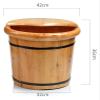 BMPAALN Solid Wood Foot Tub, Foot Baths Wood Foot Tub, Wooden Foot Basin Foot Bath Basin Wooden Foot Basin Bucket Foot Barrels Massage Beads Foot Tub Foot Bath Barrel Wood,, Green view 3