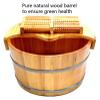 BMPAALN Solid Wood Foot Tub, Foot Baths Wood Foot Tub, Wooden Foot Basin Wooden Foot Bath Barrel Pedicure Basin Household Soaking Feet with Lid Massagers view 2
