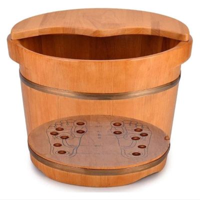 BMPAALN Solid Wood Foot Tub, Foot Baths Wood Foot Tub, Foot Tub Wooden Foot Basin Large Foot Bath Spa Tub,Foot Massage Spa for Home,Foot and Leg Spa for Adults, (Size : B)