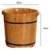BMPAALN Solid Wood Foot Tub, Foot Baths Wood Foot Tub, Wooden Barrels Pedicure Basin Oak Double Ear Foot Bath Single Side Foot Tub Barrel Foot Bucket view 2