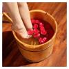 BMPAALN Solid Wood Foot Tub, Foot Baths Wood Foot Tub, Wooden Barrels Pedicure Basin Oak Double Ear Foot Bath Single Side Foot Tub Barrel Foot Bucket view 3