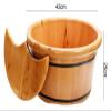 BMPAALN Solid Wood Foot Tub, Foot Baths Wood Foot Tub, Solid Wood Natural Thicken Foot& Hand Care Pedicure Barrels Household Spa Massage Foot Tub Household Items Decoration (Color : A) view 2