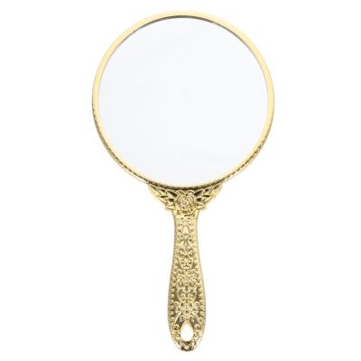 FRCOLOR Small Hand Mirror Rose Handle Fashionable Handheld Makeup Mirror for Occasions