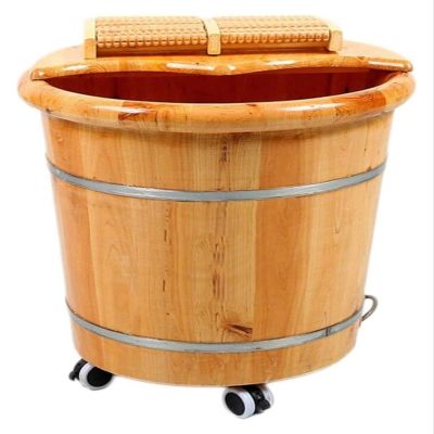 BMPAALN Solid Wood Foot Tub, Foot Baths Wood Foot Tub, Wooden Foot Basin Foot and Leg Spa for Adults,Sauna Wooden Bucket,Large Foot Bath Spa Tub,Foot Massage Spa for Home,