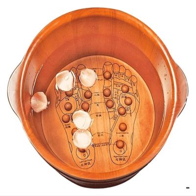 BMPAALN Solid Wood Foot Tub, Foot Baths Wood Foot Tub, Wooden Foot Basin Wooden Foot Basin,Solid Cedar Wood Foot Basin Tub Bucket for Foot Bath,Pedicure Bowl Spa Massage Wooden Foot Tub,
