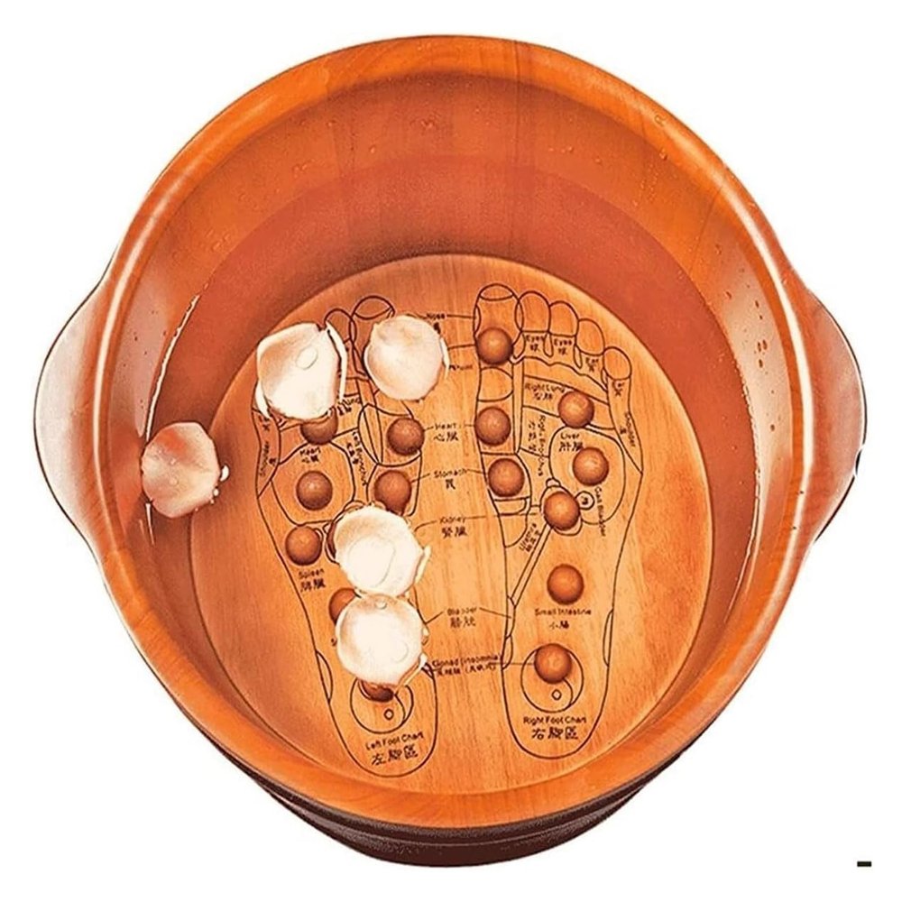 BMPAALN Solid Wood Foot Tub, Foot Baths Wood Foot Tub, Wooden Foot Basin Wooden Foot Basin,Solid Cedar Wood Foot Basin Tub Bucket for Foot Bath,Pedicure Bowl Spa Massage Wooden Foot Tub,