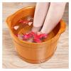 BMPAALN Solid Wood Foot Tub, Foot Baths Wood Foot Tub, Wooden Foot Basin Wooden Foot Basin,Solid Cedar Wood Foot Basin Tub Bucket for Foot Bath,Pedicure Bowl Spa Massage Wooden Foot Tub, view 4