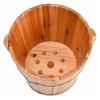 BMPAALN Solid Wood Foot Tub, Foot Baths Wood Foot Tub, Wooden Foot Basin Reducing Stress Woody Foot Bath Barrel Tub with Cover Foot tub Thickening Footbath with Massage Foot Bath view 4