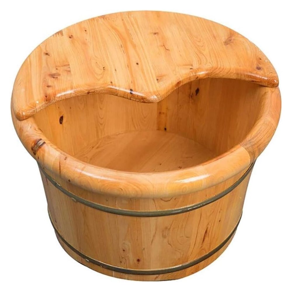 BMPAALN Solid Wood Foot Tub, Foot Baths Wood Foot Tub, Wooden Foot Basin Foot Soak Bucket Made of Solid Wood,Large Foot Soak Tub,Foot Basin for Foot Bath,Soak,or Detox