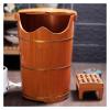 Solid Wood Foot Tub, Foot Baths Wood Foot Tub, Wooden Foot Basin Foot Tub/ Heightening Foot Bath Barrel Solid Wood Movable Universal Wheel With Cover Massage Beads Foot Massage Basin, Soak, Massage, S view 3