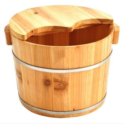 BMPAALN Solid Wood Foot Tub, Foot Baths Wood Foot Tub, Foot Tub Wooden Foot Basin Pedicure Bowl,Thick Sturdy Wooden Spa Basin for Pedicure and Massage