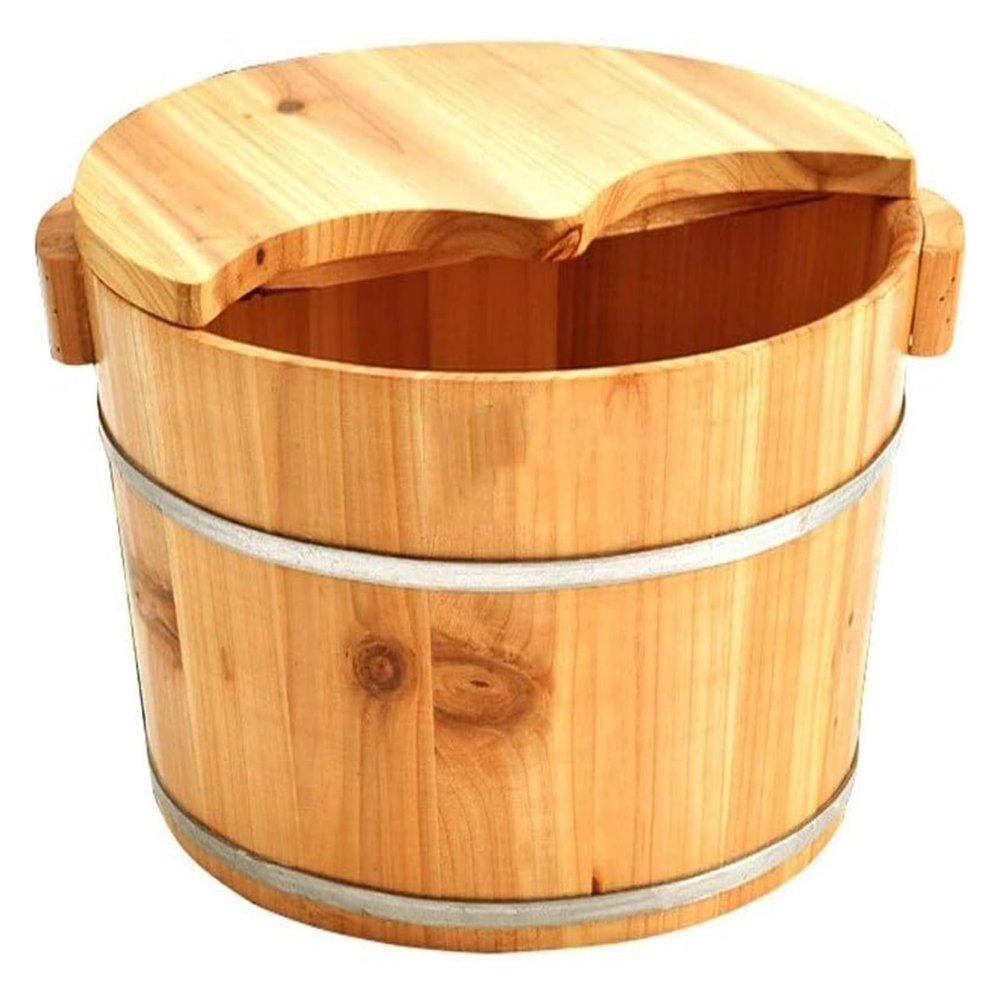 BMPAALN Solid Wood Foot Tub, Foot Baths Wood Foot Tub, Foot Tub Wooden Foot Basin Pedicure Bowl,Thick Sturdy Wooden Spa Basin for Pedicure and Massage