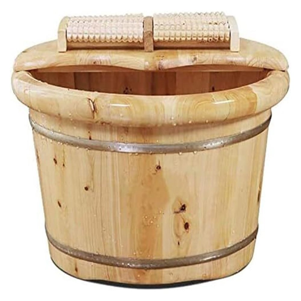 BMPAALN Solid Wood Foot Tub, Foot Baths Wood Foot Tub, Wooden Foot Basin Household Gift Foot Soaker Tub,Wooden Foot SoakWooden Foot Basin,Solid Wood Foot Tub,