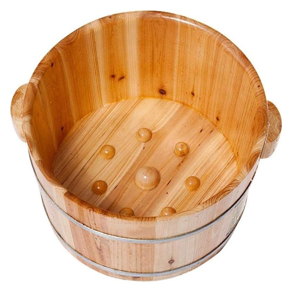 BMPAALN Solid Wood Foot Tub, Foot Baths Wood Foot Tub, Wooden Foot Basin Relax Pedicure Foot Bath,Foot Massage Spa for Home,Foot and Leg Spa for Adults,Large Foot Bath Spa Tub,