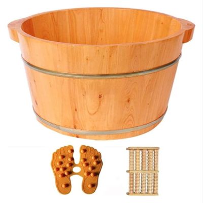 BMPAALN Solid Wood Foot Tub, Foot Baths Wood Foot Tub, Wooden Foot Basin Wooden Foot Basin, Solid Wood Foot Tub, Pedicure Bowl Spa Massage Barrels Household Foot Bath Barrel, Natural