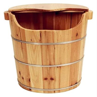 BMPAALN Solid Wood Foot Tub, Foot Baths Wood Foot Tub, Wooden Foot Basin Wooden Barrel Tub Foot Bath Barrel for Foot Bath Soak Massage Spa Sauna (Color : B)