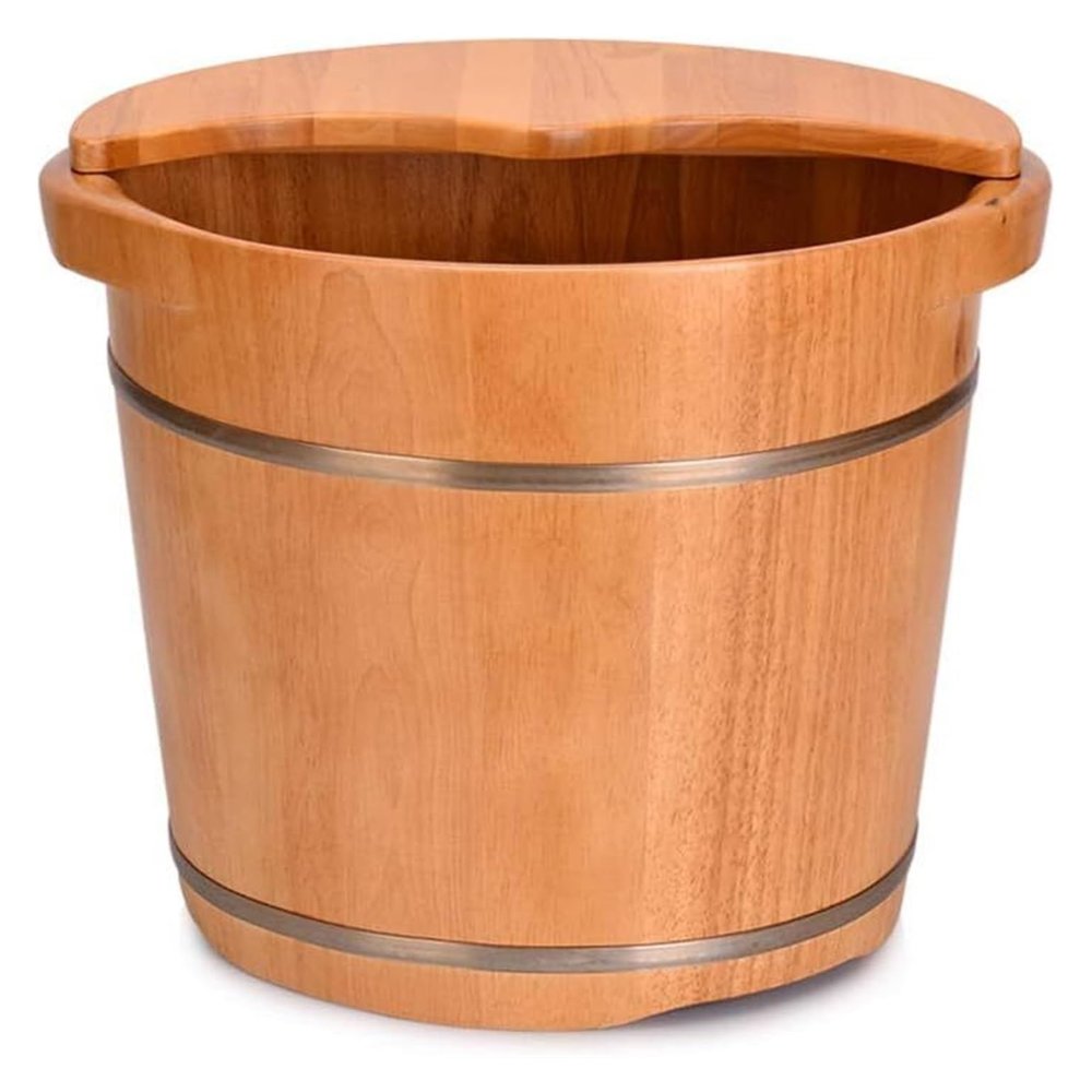 BMPAALN Solid Wood Foot Tub, Foot Baths Wood Foot Tub, Wooden Foot Basin Solid Wood Foot Tub,Pedicure Spa Oak Casks,Pedicure Bowl Spa Massage Pedicure Barrels,