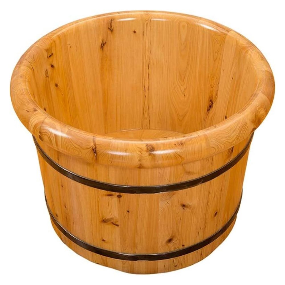 BMPAALN Solid Wood Foot Tub, Foot Baths Wood Foot Tub, Wooden Foot Basin Solid Wood Foot Tub,Cedar Foot Bath Barrel,Pedicure Bowl Spa Massage Cedar Pedicure Barrels, (Color : Without Lid)