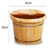 BMPAALN Solid Wood Foot Tub, Foot Baths Wood Foot Tub, Wooden Foot Basin Household Gift Wood Foot Soaking Bucket Bucket Foot Spa Tub Durable Foot Basin with Lid for Soaking Feet Massager Foot Tub view 2