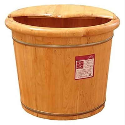 BMPAALN Solid Wood Foot Tub, Foot Baths Wood Foot Tub, Foot Tub Wooden Foot Basin Foot Bath Basin/Spa, with Removable Rollers Foot Massage, Cypress Wood Foot Soaking Foot,