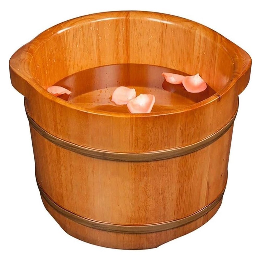 BMPAALN Solid Wood Foot Tub, Foot Baths Wood Foot Tub, Foot Tub Wooden Foot Basin Foot Massage Spa for Home,Large Foot Bath Spa Tub,Foot and Leg Spa for Adults,