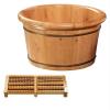 BMPAALN Solid Wood Foot Tub, Foot Baths Wood Foot Tub, Wooden Foot Basin Electric Foot MassagersBeauty Salon Wooden Foot Bath Barrel, with Massager Insulation Wood Foot Tub, view 1
