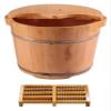 BMPAALN Solid Wood Foot Tub, Foot Baths Wood Foot Tub, Wooden Foot Basin Electric Foot MassagersOld Oak Barrel Foot Bath Barrel, with Lid with Massager Wooden Foot Basin, view 1