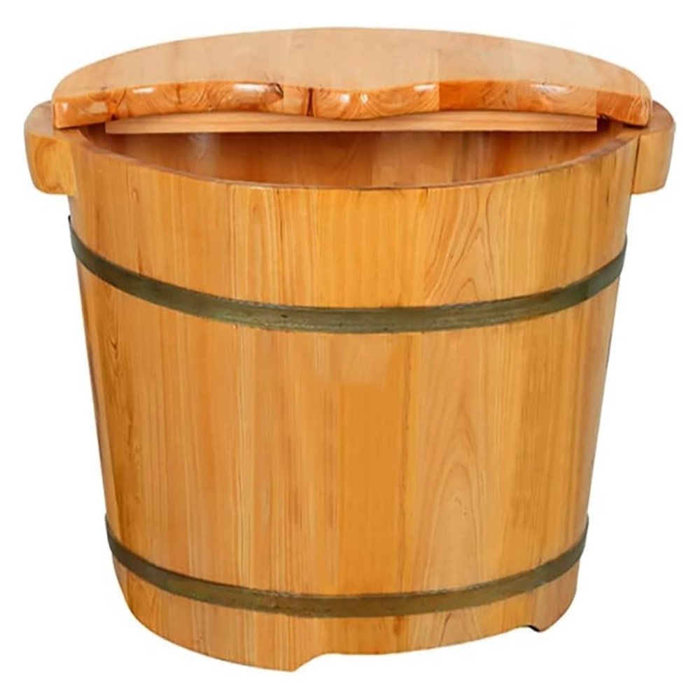 BMPAALN Solid Wood Foot Tub, Foot Baths Wood Foot Tub, Foot Tub Wooden Foot Basin Foot Tub,Pedicure Basin, Foot Massage Basin,Solid Wood Foot Tub,with Massage Function, Home, Hotel, (Color : A)