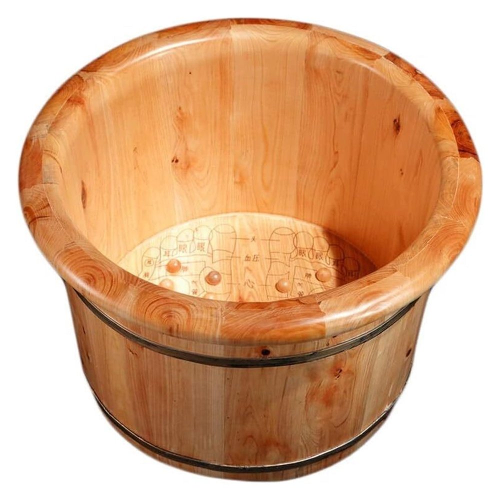 BMPAALN Solid Wood Foot Tub, Foot Baths Wood Foot Tub, Wooden Foot Basin,Cedar Foot Bath Barrel,Smooth and Delicate Pedicure Barrels Pedicure Bowl Spa Massage