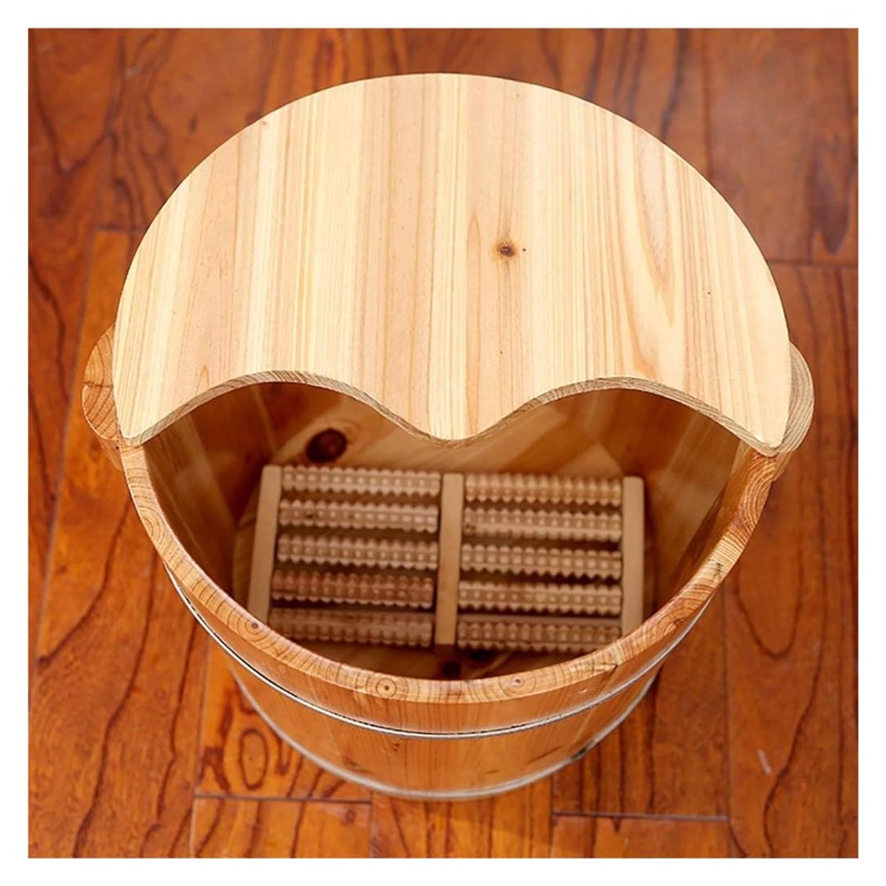 BMPAALN Solid Wood Foot Tub, Foot Baths Wood Foot Tub, Foot Tub Wooden Foot Basin Foot Soaking Tub,Natural Fir Wood Foot Soaking Barrel Bucket,Foot Wash Basin for Foot Bath,