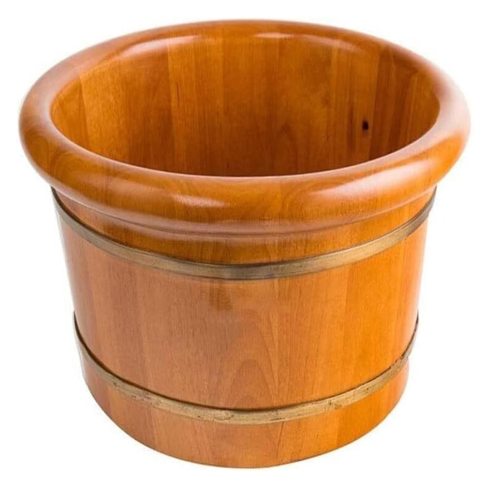 BMPAALN Solid Wood Foot Tub, Foot Baths Wood Foot Tub, Wooden Footbath, Family Massage Foot Tub, Smooth and Delicate Pedicure Bucket Foot Bath Spa Bowl for Feet Stress Relief (Color : A)