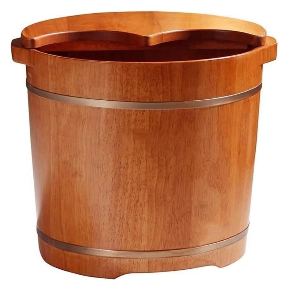 BMPAALN Solid Wood Foot Tub, Foot Baths Wood Foot Tub, Wooden Foot Basin Foot Tub, Thick Solid Wood Foot Massage Foot Bath Barrel, Pedicure Basin,