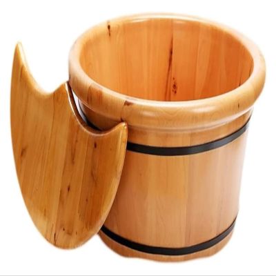 BMPAALN Solid Wood Foot Tub, Foot Baths Wood Foot Tub, Solid Wood Natural Thicken Foot& Hand Care Pedicure Barrels Household Spa Massage Foot Tub Household Items Decoration (Color : B)