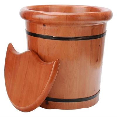 BMPAALN Solid Wood Foot Tub, Foot Baths Wood Foot Tub, Wooden Foot Basin Sauna Wooden Bucket,Large Foot Bath Spa Tub,Foot and Leg Spa for Adults,Foot Massage Spa for Home (Size : B)
