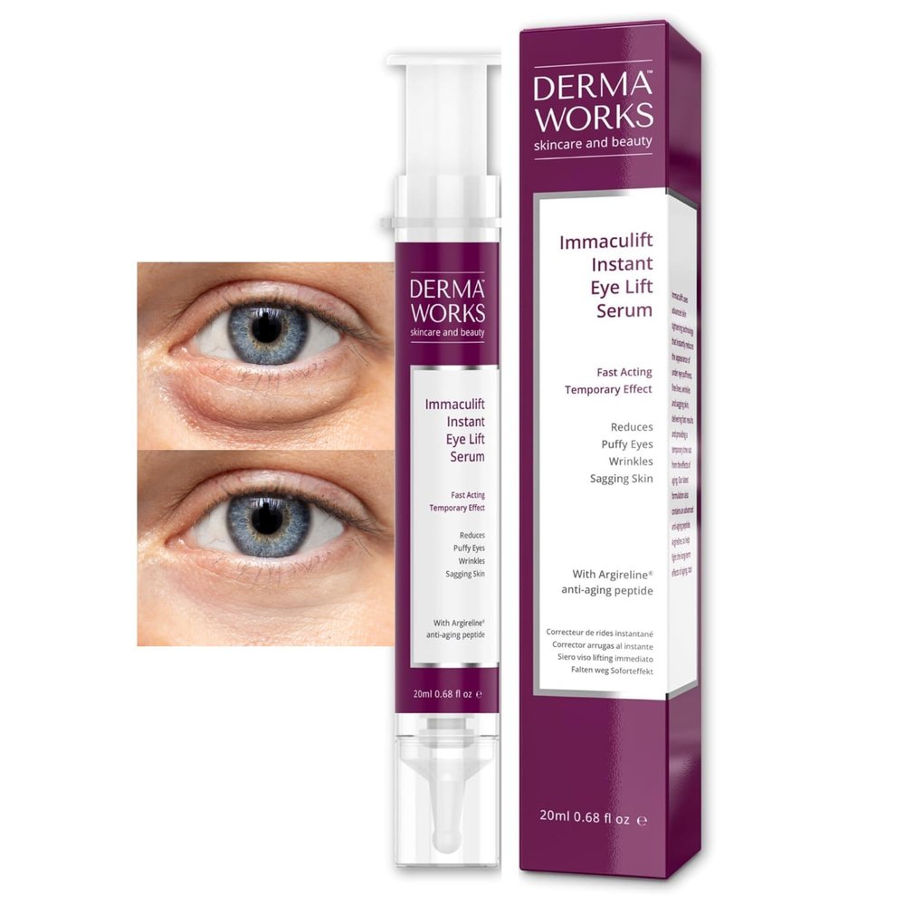IMMACULIFT INSTANT FACE LIFT CREAM - Eye Bags Treatment for Men & Women - Temporary Instant Eye Tightener with Argireline Serum - Face Tightening and Lifting - Corrector de Ojeras by DERMAWORKS