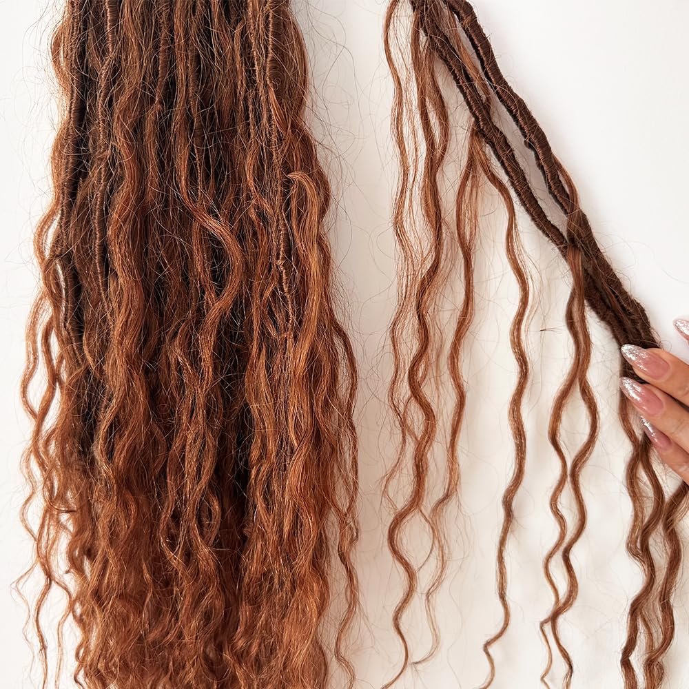 Crochet Locs With Human Hair Curls Color 30 Pre Looped Crochet Hair Loose Wave Human Hair Ends For Women 22inch 96Locs