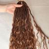 Crochet Locs With Human Hair Curls Color 30 Pre Looped Crochet Hair Loose Wave Human Hair Ends For Women 22inch 96Locs view 2