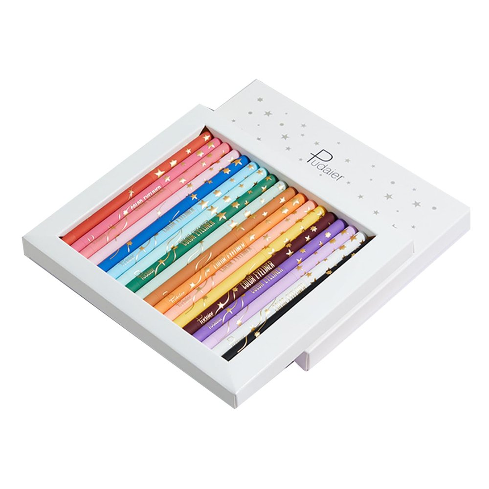 18 Colors Eyeliner Pencil Waterproof Pen Long-lasting Colorful Matte Liquid Eye Liner Smooth Make Up Tool Colorful Eyeliner Set Pencil Women Waterproof