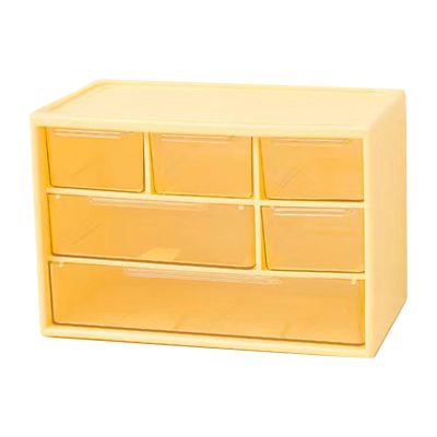 Desk Organizer with Drawer, 6 Grids Clear Plastic Desk