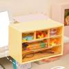 Desk Organizer with Drawer, 6 Grids Clear Plastic Desk view 4