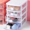 Desk Organizer with 4 Drawers, Makeup Organizer Cute Bear Handle Drawer Organizer Stackable Desktop Drawer Mini Containers Countertop Storage Box for Dormitory Office Home view 2