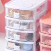 Desk Organizer with 4 Drawers, Makeup Organizer Cute Bear Handle Drawer Organizer Stackable Desktop Drawer Mini Containers Countertop Storage Box for Dormitory Office Home view 3