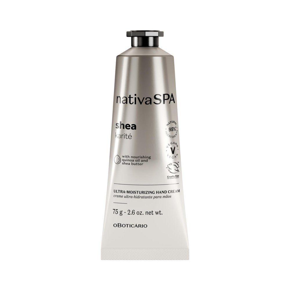 Nativa SPA by O Boticrio, Shea Ultra-Moisturizing Hand Cream, Deeply Nourishing Formula with Shea Butter & Quinoa Oil, 2.6 Ounce